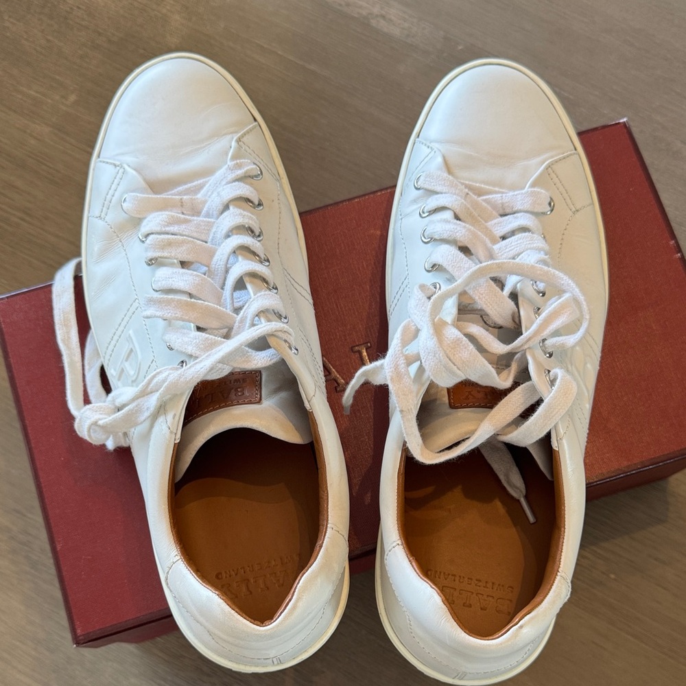 Bally Switzerland White Leather Low-Top Sneakers - Picture 5 of 9